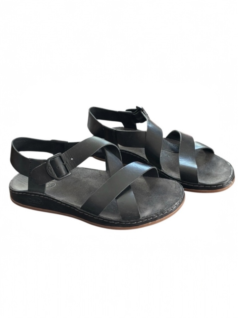 Chaco Wayfarer Leather NWOT Sandal Black Strappy Buckle Women's Sz 5 Boho Casual
